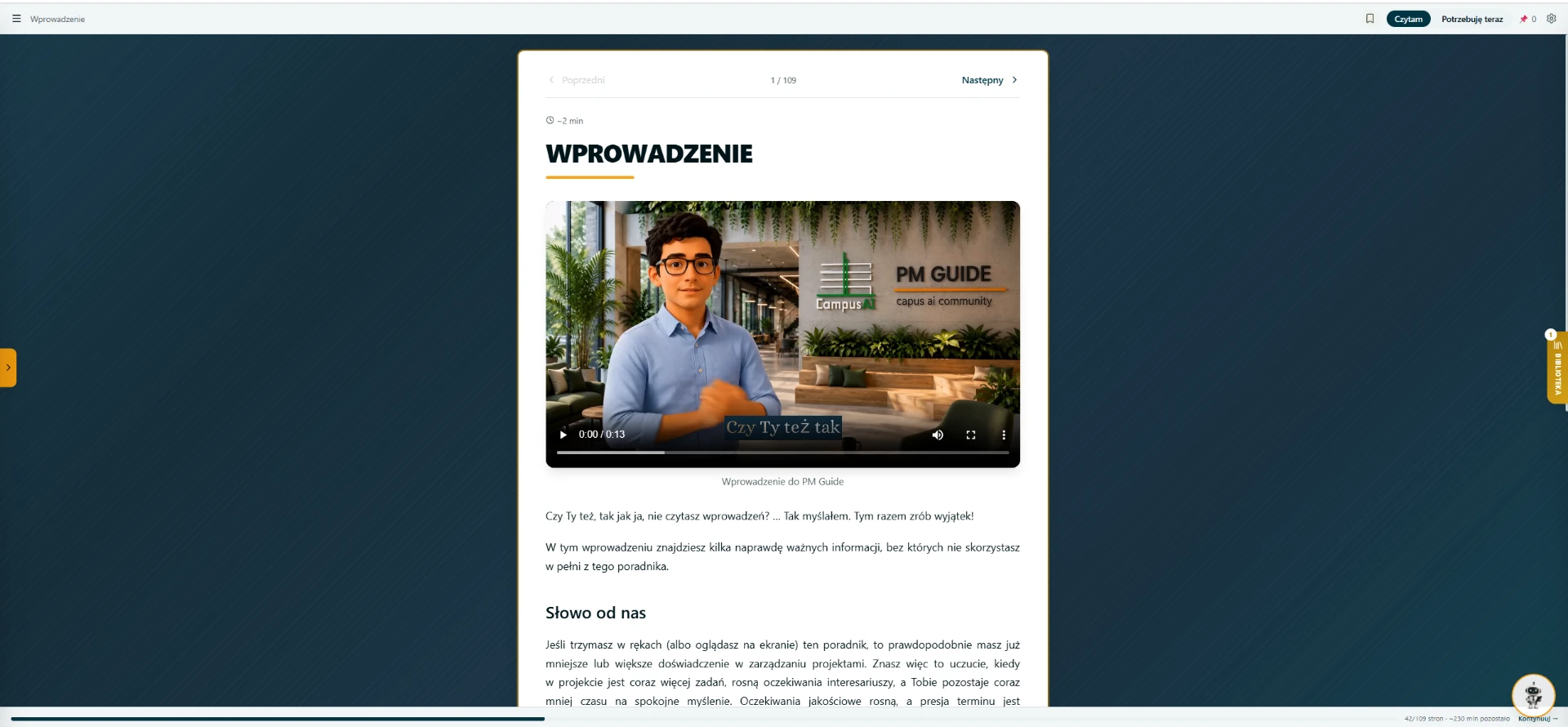 Platforma PM Guide dla CampusAI
